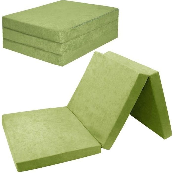 Matelas dappoint pliant - FORTISLINE - 2 places - Vert - Ferme - 195x120x7 cm Matelas dappoint pliant - FORTISLINE - 2 places - Vert - Ferme - 195x120x7 cm