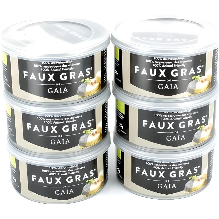 Lot de 6 Faux Gras de Gaia bio 6 x 125 g Alternative au foie gras 100 végétale et