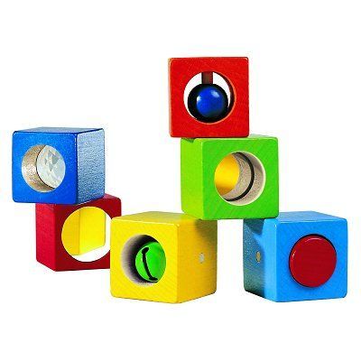Cubes Eveil - HABA - Jouet d'éveil pour enfant de 12 mois - Six cubes renfermant chacun un secret