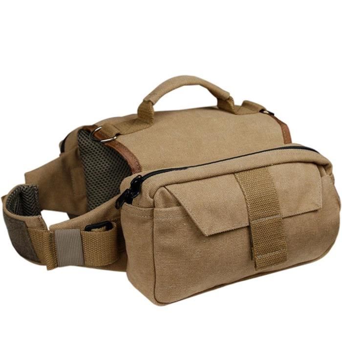 Gilet Tactique pour Chien Molle, Harnais Chien Tactique avec Pochettes avec Poignée pour Entraînement Chasse, Kaki, XL