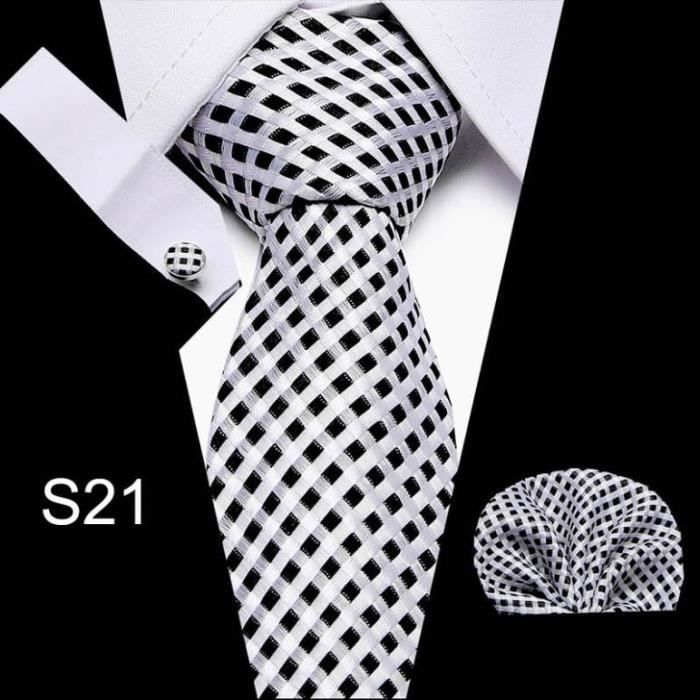 Cravate Gris Argenté à Motifs Carreaux | Cravate Gentleman