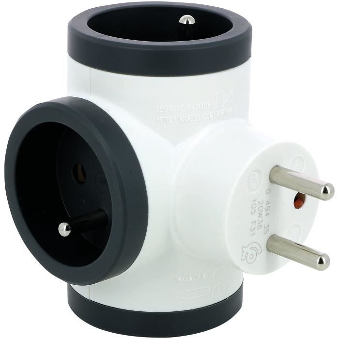 LEGRAND Triplite FB 3x2P+T premium prises latérales - Blanc et noir