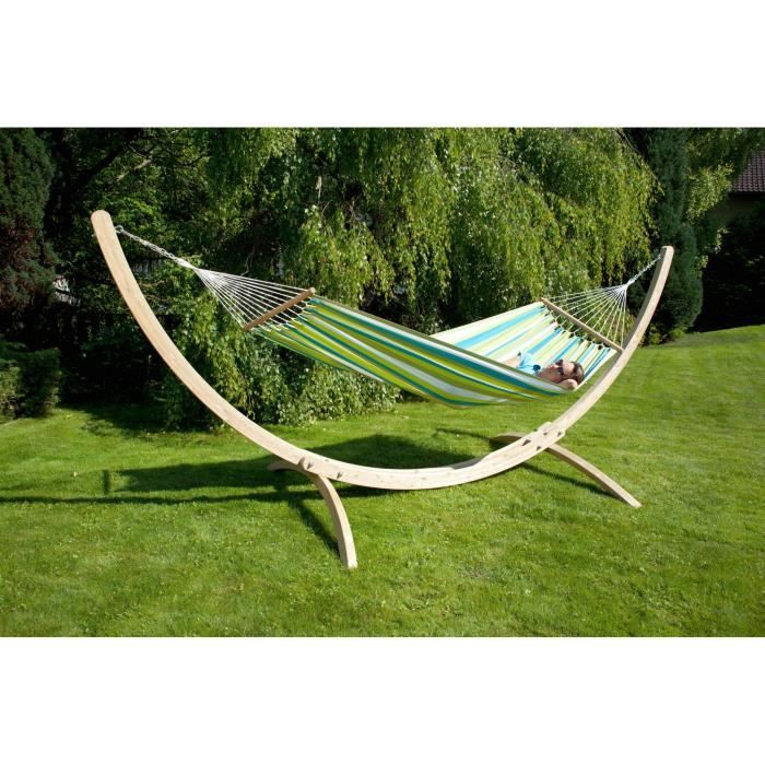 Support Hamac MacaMex Siesta Grande - Bois Mélèze 420x168x160 Cm, Charge 200kg