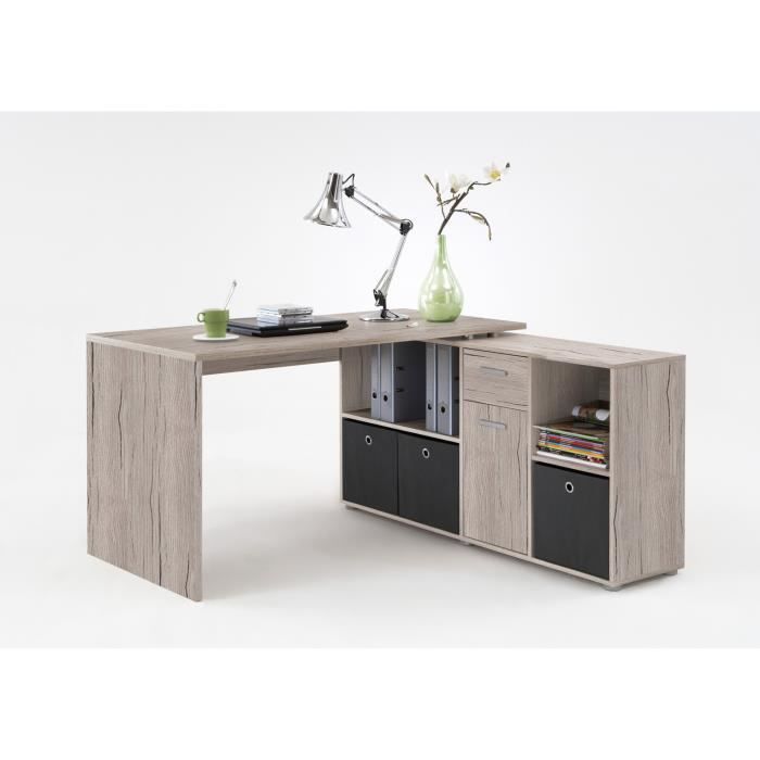 Matelpro Bureau D Angle Reversible Contemporain Coloris Chene