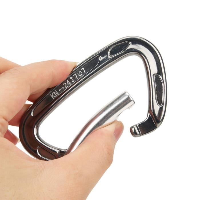 Mousqueton Verrouillable 12kN - Alliage Aluminium - Pour Hamac, Camping, Sac à Dos - 32g