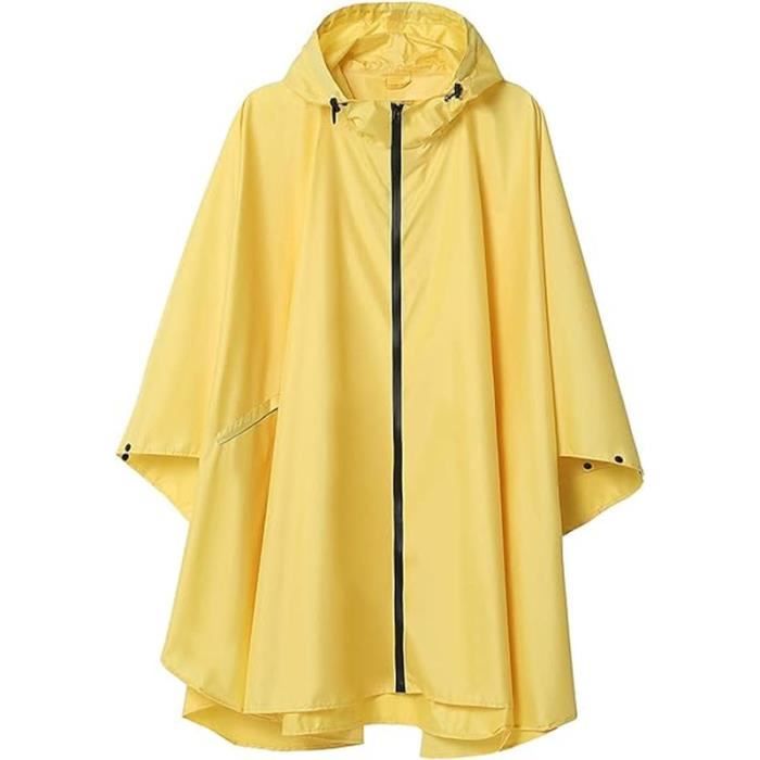 Poncho Imperméable Adulte Avec Capuche Zip – Long, Léger Et Compact – Parfait Pour La Pluie Soudaine