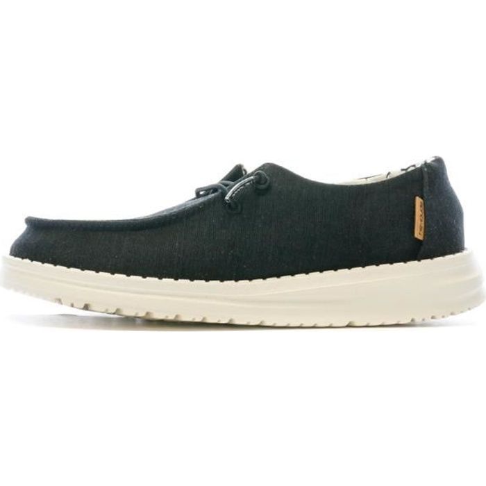 Hey Dude HEY DUDE Wendy — Chaussures basses unisexes noir plateforme 3 cm certifiées vegan