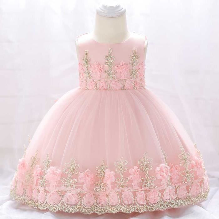 Robe De Soiree Pour Bebe 0 2 Ans Fille De Costume De Princesse Robe Rose Dentelle Fleur Noel Costumes 19 Rose Cdiscount Pret A Porter