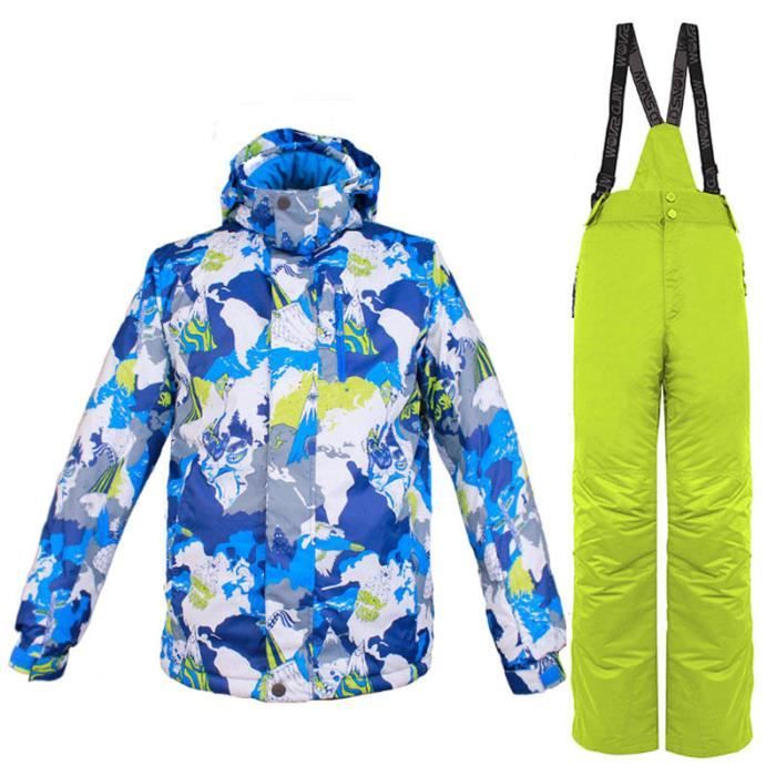 Linboo Combinaison Ski Enfant Imperméable Capuche - Coupe-Vent Chaud Garçon Fille
