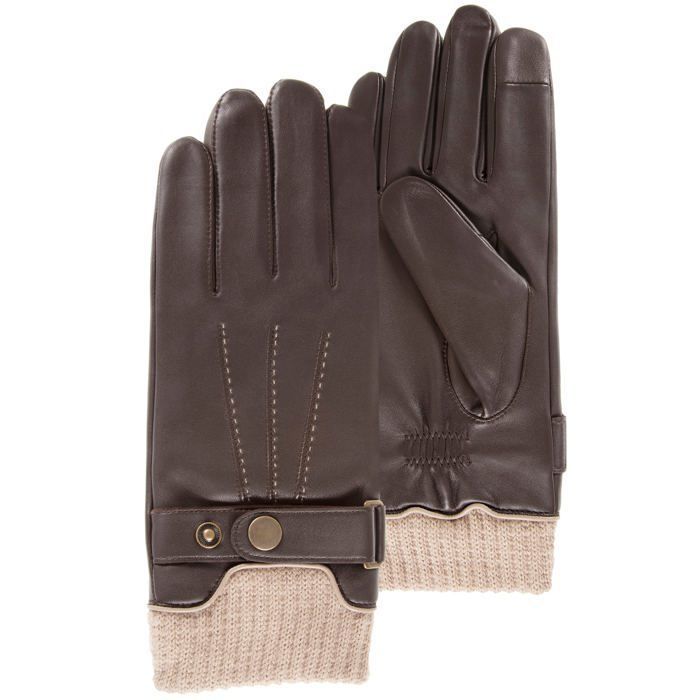 Gants isotoner homme ultra chaud respirant sales cuir noir