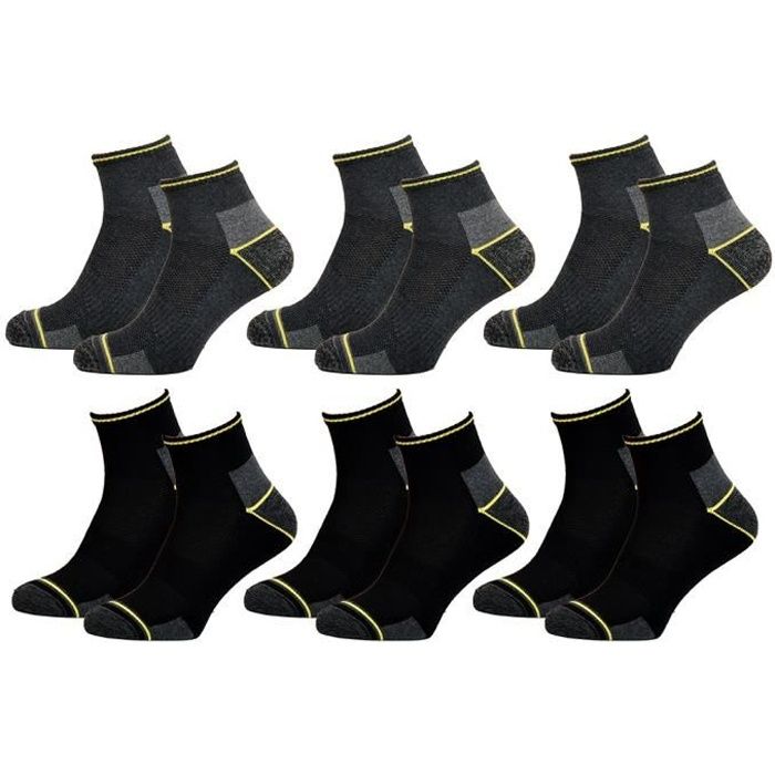 Lot De 6 Paires Chaussettes De Travail WORK Homme – Multicolore, Coton, Neuves Avec étiquettes