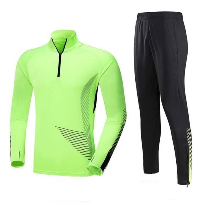 Ensemble Football Vetement Homme T-shirt et Pantalon Sport Entra?�nement Pour Automne Hiver 