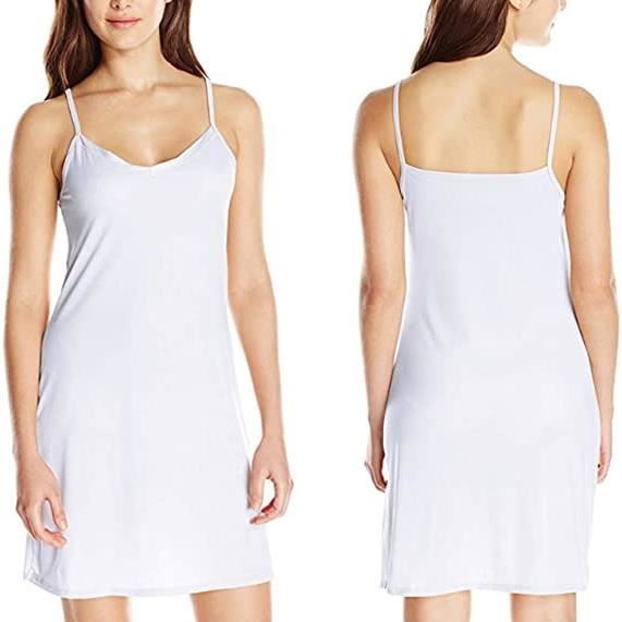 Jupon Sous-robe Femme En Coton - Bretelles, Slim, Longueur Mi-mollet, S-XXL