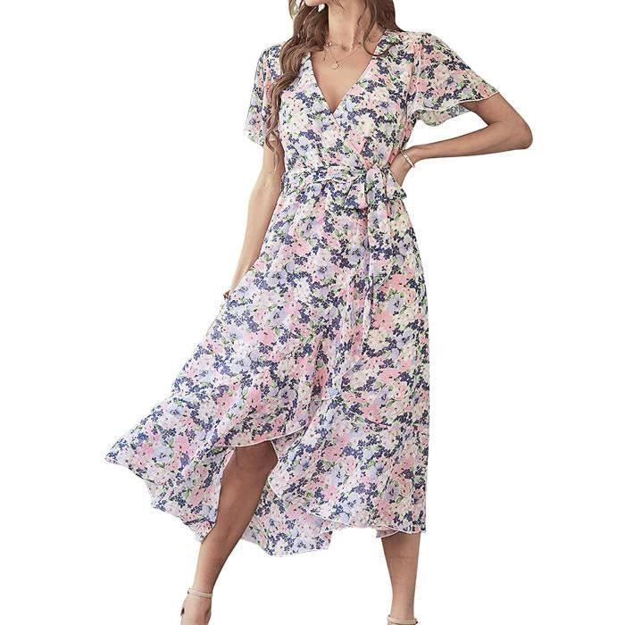 Missufe Body Femme Été Col V Volants – Manches Courtes Plissées, Stretch Confort – Look Élégant & Sexy
