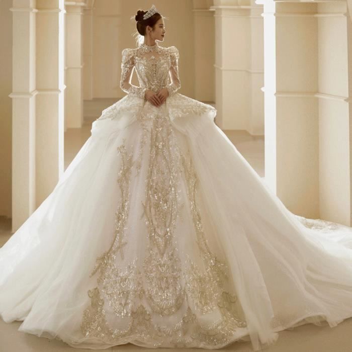 Robe de mari e manches longues Nouvelle mari e fran aise Vintage