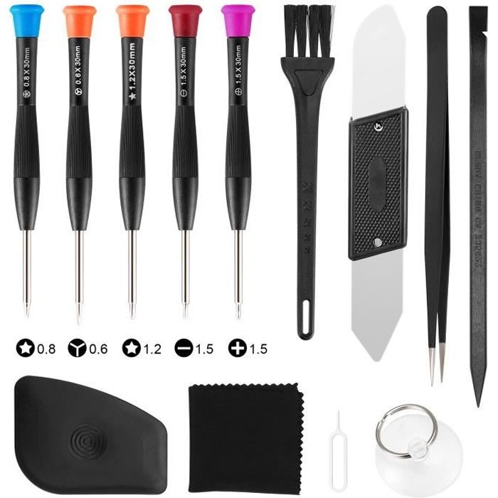 Kit de Tournevis , Haute Précision Outils de Reparation pour Telephone, iPhone, Ordinateur (12 en 1)