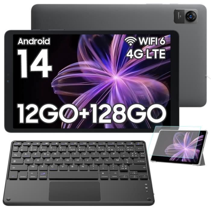 Oscal Pad 5 Tablette Tactile 8.68 Android 14 WiFi 6 RAM 12 Go ROM 128 Go-SD 1 To 6050mAh Dual SIM Widevine L1 Gris Avec Clavier K1