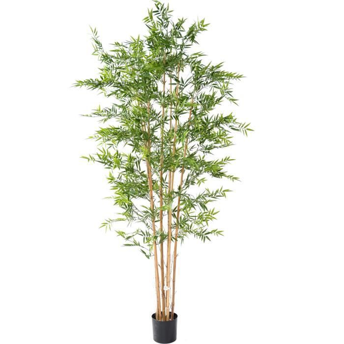 Plante Artificielle Haute Gamme Spécial Extérieur En Bambou Artificiel,  Couleur Verte - Dim : 90 X 60 Cm