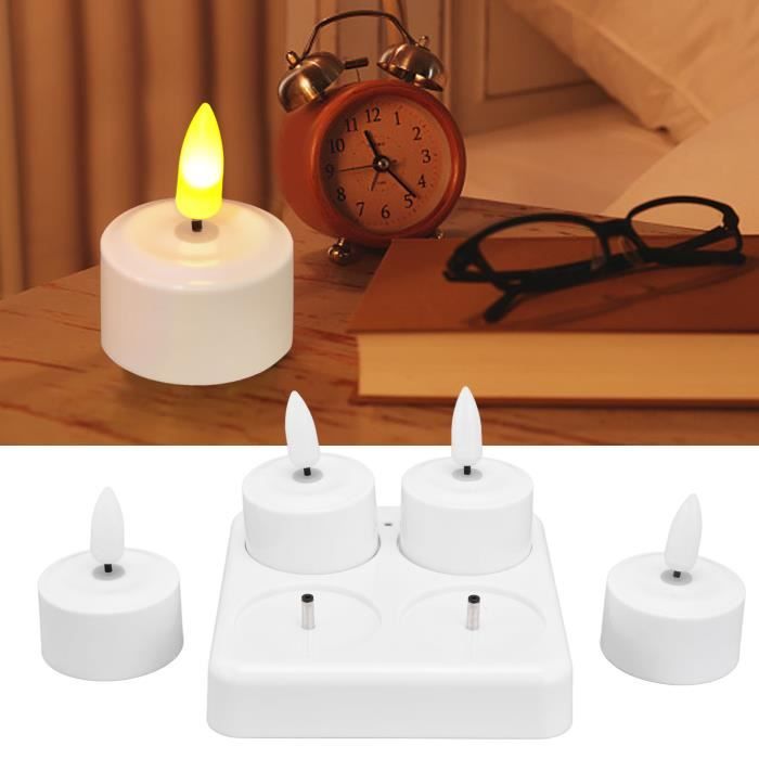 Bougies LED Flamme Vacillante - Lot De 12, 5x9cm, Piles Incluses - Décoration Safe Intérieur/Extérieur