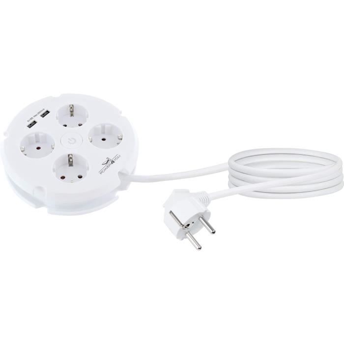 Brennenstuhl Enrouleur Câble 20m - 230V 16A - IP44 Extérieur - Câble H07RN-F - 2 Prises CEE