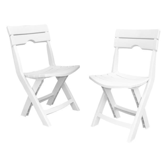 Chaise de jardin pliante en plastique blanc - SOTUFAB PLAST - Ruspina - Confortable et élégante