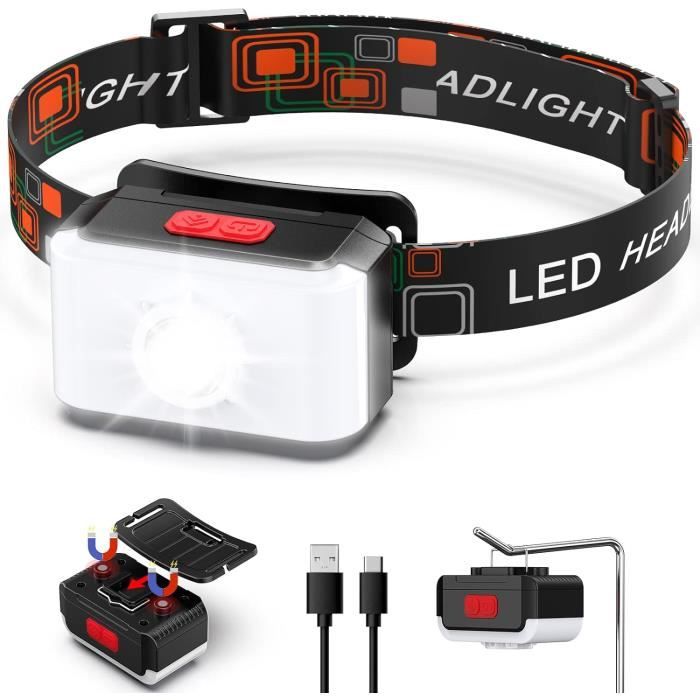 2 Torce Da Testa Lsnisni Ricaricabili USB-C - 9 LED, 2000 Lumen, 6 Modalità, Impermeabili IPX5 - Per Campeggio E Sport - Foto 2