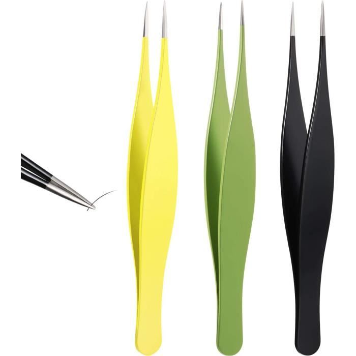 Pince à épiler Professionnelle En Acier Inoxydable - Bout Incliné, Longueur 9 Cm