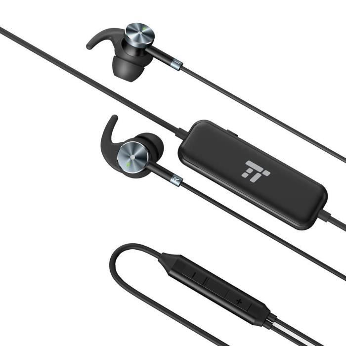 /écouteurs filaires ANC avec Micro Gyrom/ètre Mems et Finition Aluminium Premium Noir Mat /Écouteurs filaires TaoTronics /à Ann/élation de Bruit Active avec Mode de Surveillance Haute Movement
