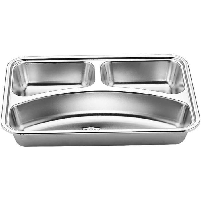 Bols à Apéritif 3 Compartiments En Inox - Plateau Portable Avec Poignée, Pour Fruits, Noix, Snacks