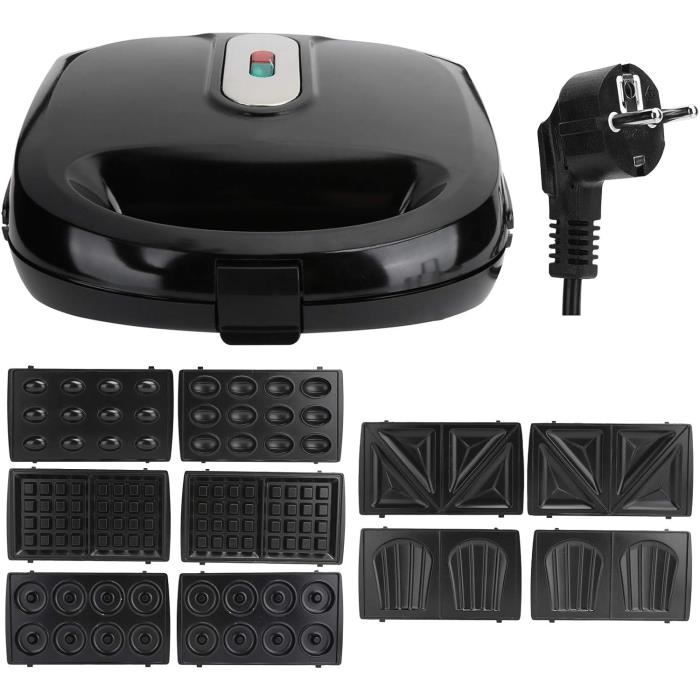 Gaufrier, Gaufrier Belge 6 En 1 Avec Plaques Antiadhésives, Facile À