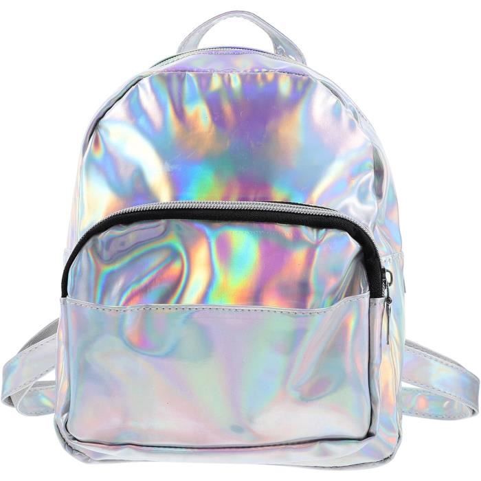 Sac à Dos Holographique Rose Réfléchissant Pour Femme Fille - École Casual Bandoulière Irisé