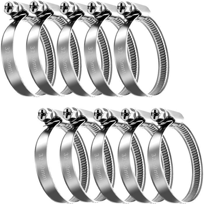 Sourcing Map Lot De 6 Colliers De Serrage 50 Mm – Acier Inox 304 Avec Caoutchouc Amortissant – Fixation Tuyaux, Tubes, Câbles – Diamètre Extérieur 50 Mm