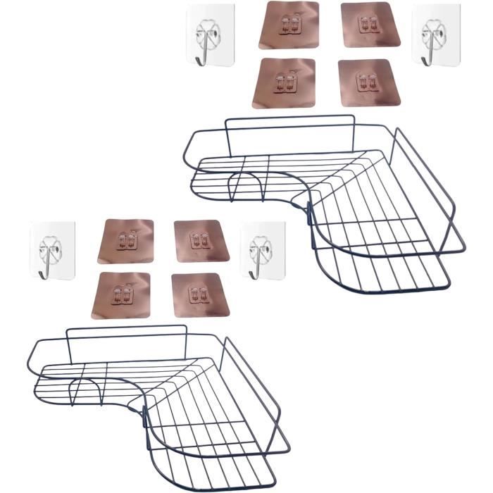 Étagère De Douche Sans Percage LIEBHEIM - Acier Inoxydable - Adhésif TESA - Support 10kg - Noir