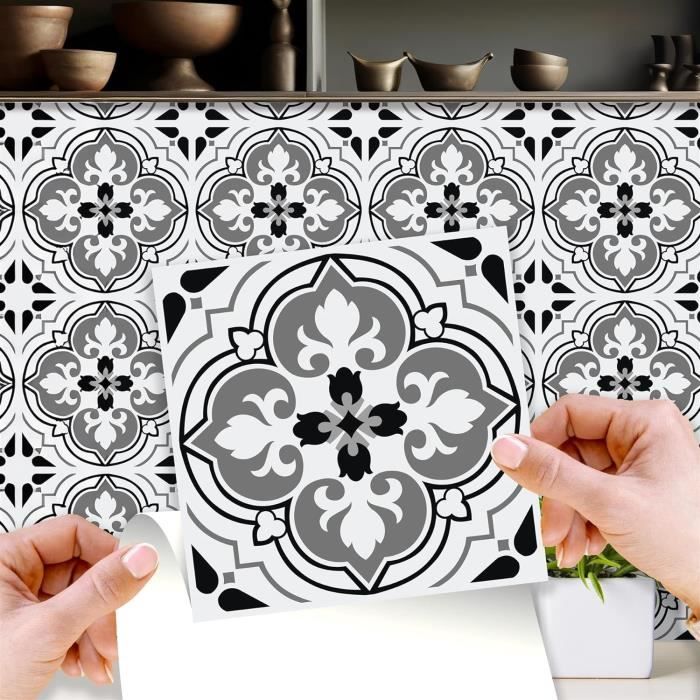 Stickers Muraux Autocollants Pour Cuisine Et Salle De Bain - 12 Pièces 15x15 Cm - Faciles à Poser, Repositionnables Et étanches