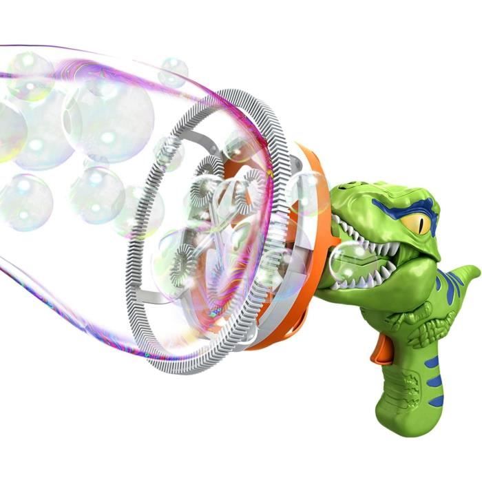Machine à bulles de dinosaure à 6 trous Pistolet à bulles électrique avec lumière Pistolet à bulles entièrement automatique Souffleur de savon Machine à bulles de dinosaure à 6 trous Pistolet à bulles électrique avec lumière Pistolet à bulles entièrement automatique Souffleur de savon