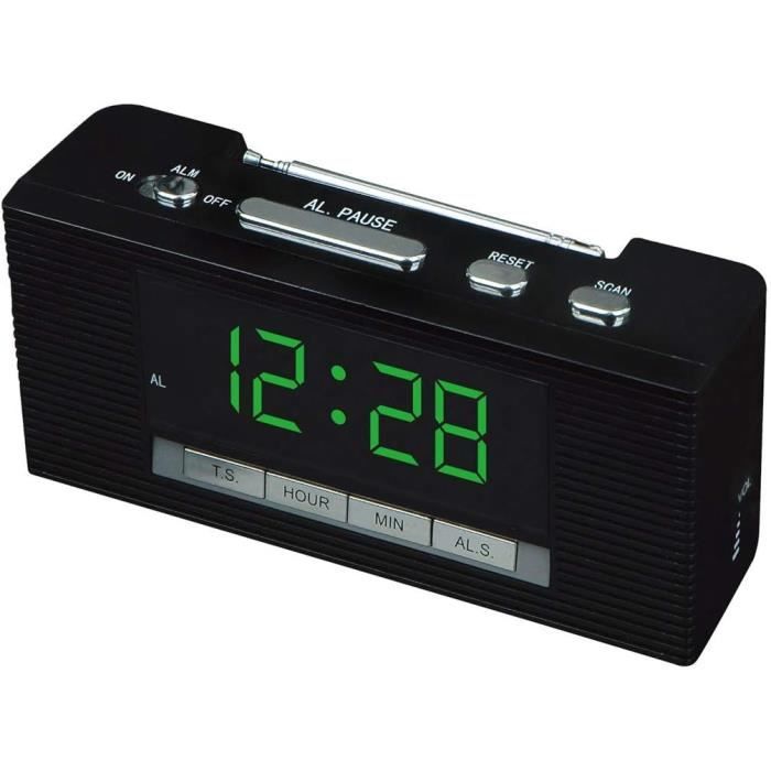 Radio-réveil Numérique AM/FM à Grand écran Escape RA930 Avec AUX - Noir | Best Buy Canada