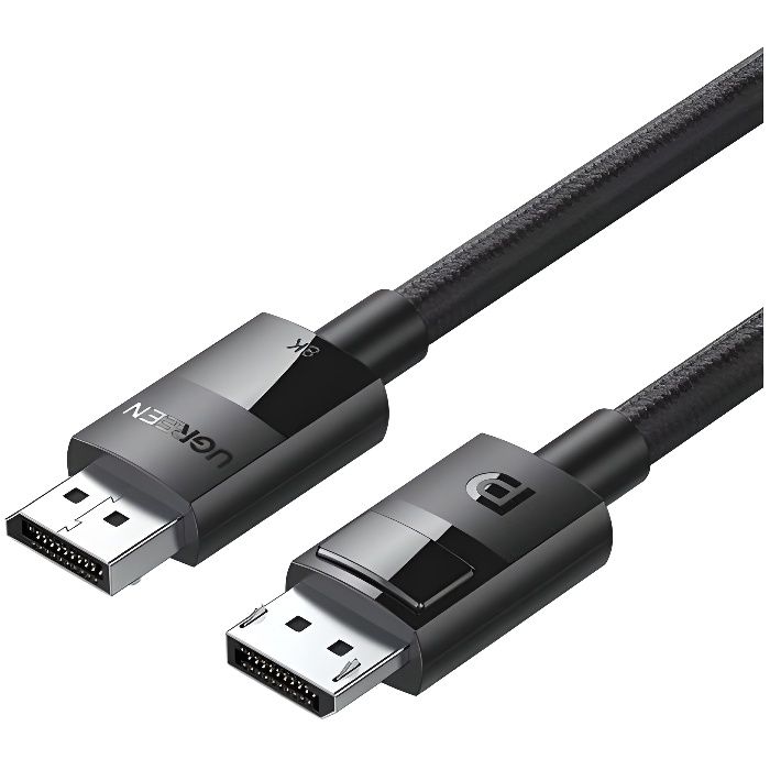 Adoreen Câble DisplayPort 1.4 8K De 6,1 M, Cordon DP De 5 à 9,1 M (8K @ 60 Hz 4K @ 144 Hz 1080p @ 240 Hz 2K 32,4 Gbit/s) HBR3 HDCP