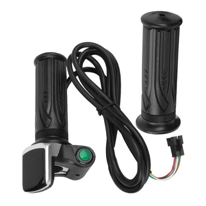 VGEBY Paire De Poignées D'Accélérateur – Compatible Guidon 22,5mm – Câble 1,5m Étanche – Pour Vélo Électrique, Scooter, Electrocar