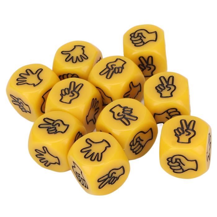 Dés de jeu de devinettes 10pcs jeu de dés 6 faces étanche antioxydant jeu de devinettes dés pour
