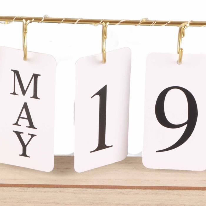 VGEBY Calendrier perpétuel bois manuel, décoration pour bureau, étude VGEBY Calendrier perpétuel bois manuel, décoration pour bureau, étude