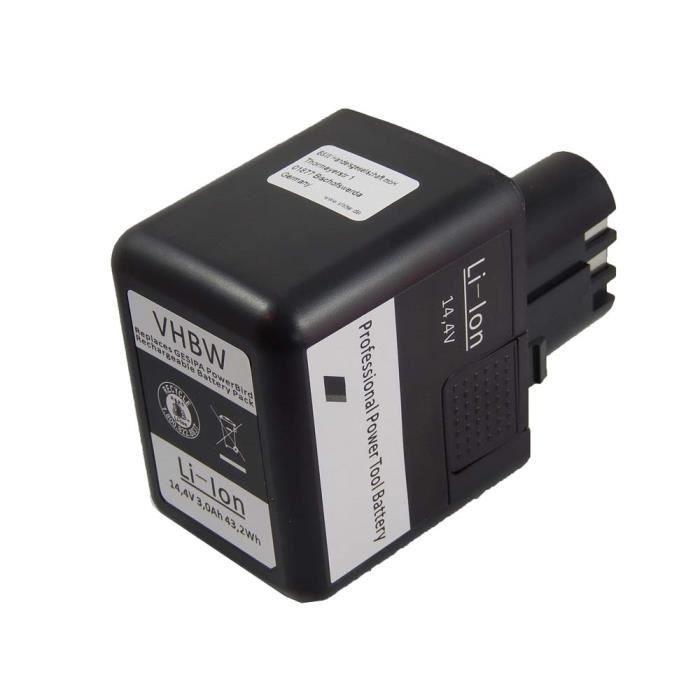Vhbw 1x Batterie compatible avec Würth ANG 14, ANG 310 outil électrique, outil de pose pour rivets aveugles (3000 mAh, Li-ion, 14,4
