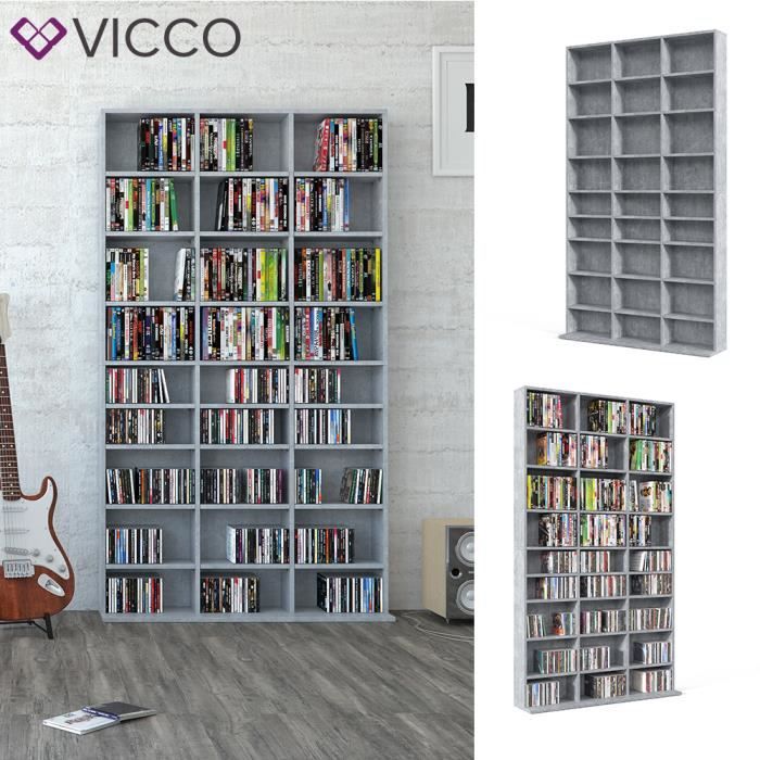étagère murale vicco pour cd et dvd étagère sur pied étagère média étagère murale étagère à livres béton