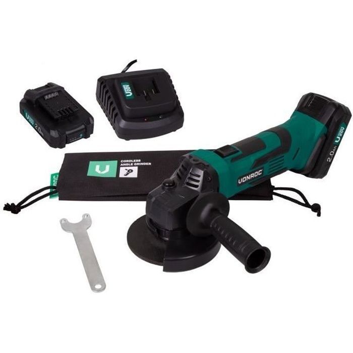 chargeur rapide Kit complet avec batterie VONROC VPower Outil multifonction 20 V 2,0 Ah accessoires et sac de rangement