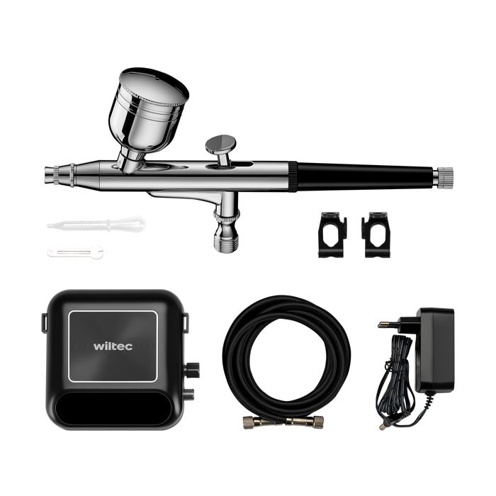 Wiltec HS-A10K Kit avec Compresseur, Tuyau 1,8 m et Buse 0,3 mm ...