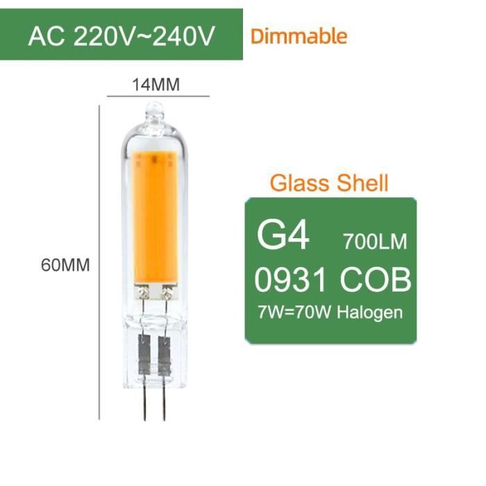 AMPOULE LED,G4 220V 7W GlassCold White 6000KAmpoule LED en céramique