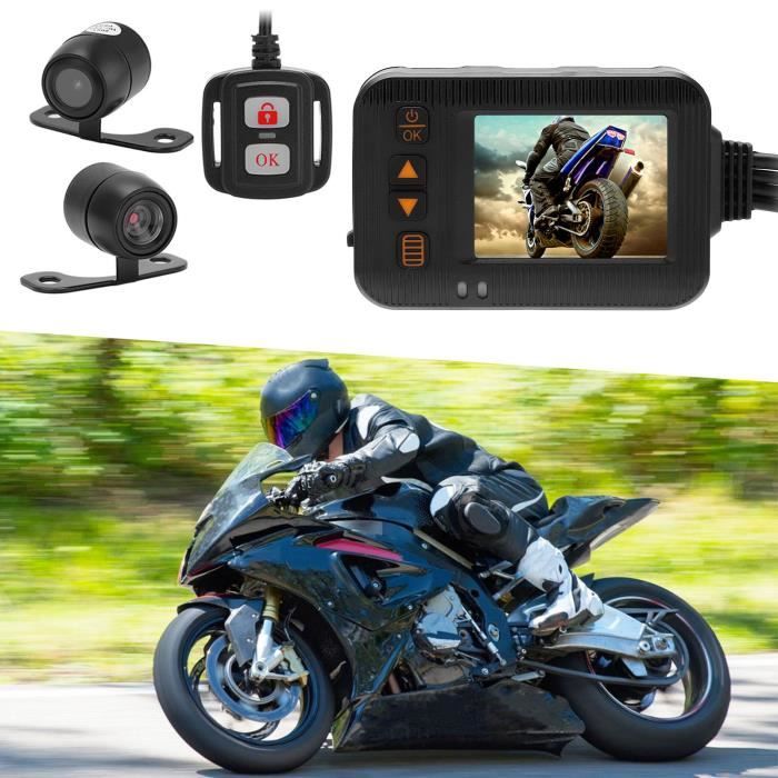 Bonne Etoiley - DVR de moto Enregistreur de conduite de moto 2 pouces 1080P + 720P HD Lentille DVR étanche Dash Cam Enregistrement