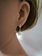 Boucles d'Oreilles Femme Dormeuse Perle Blanche 10 mm Plaqué Or Jaune 750/1000-1