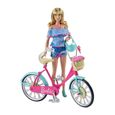 Barbie Mobilier Bicyclette pour poupée - Mattel - DVX55 - Rose - Bleu - Argenté-1