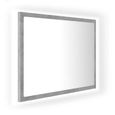 Miroir décoratif à LED - Aggloméré et acrylique - Gris béton - 60x8,5x37 cm - Contemporain-1
