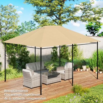 Toile supérieure double de belvédère 310 g/m² 3x3 m Terre cuite Toile supérieure double de belvédère 310 g/m² 3x3 m Terre cuite